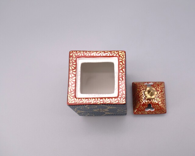 香炉（角） 本金青粒 [ 大志窯 ]
