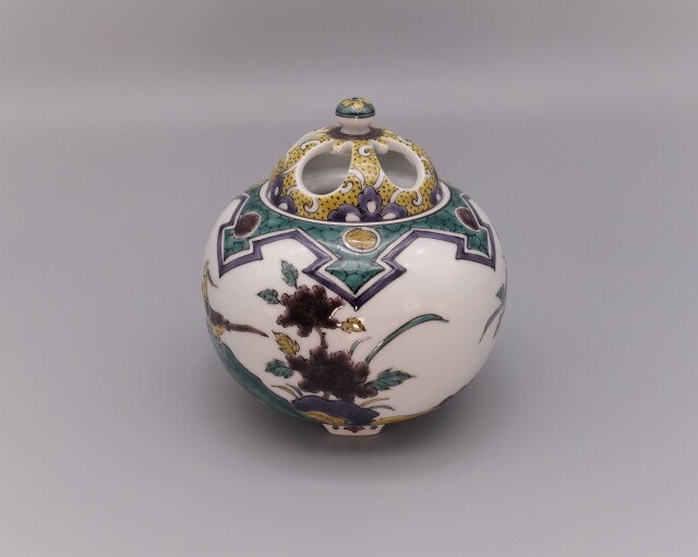 九谷焼香炉　銀泉窯　三浦晃禎