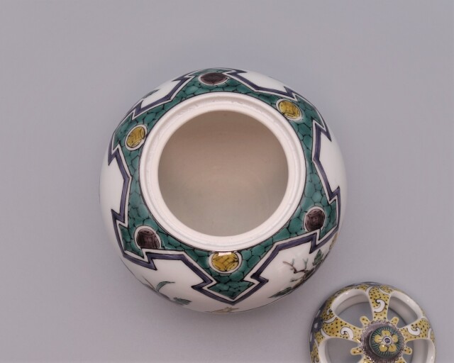 九谷焼香炉　銀泉窯　三浦晃禎