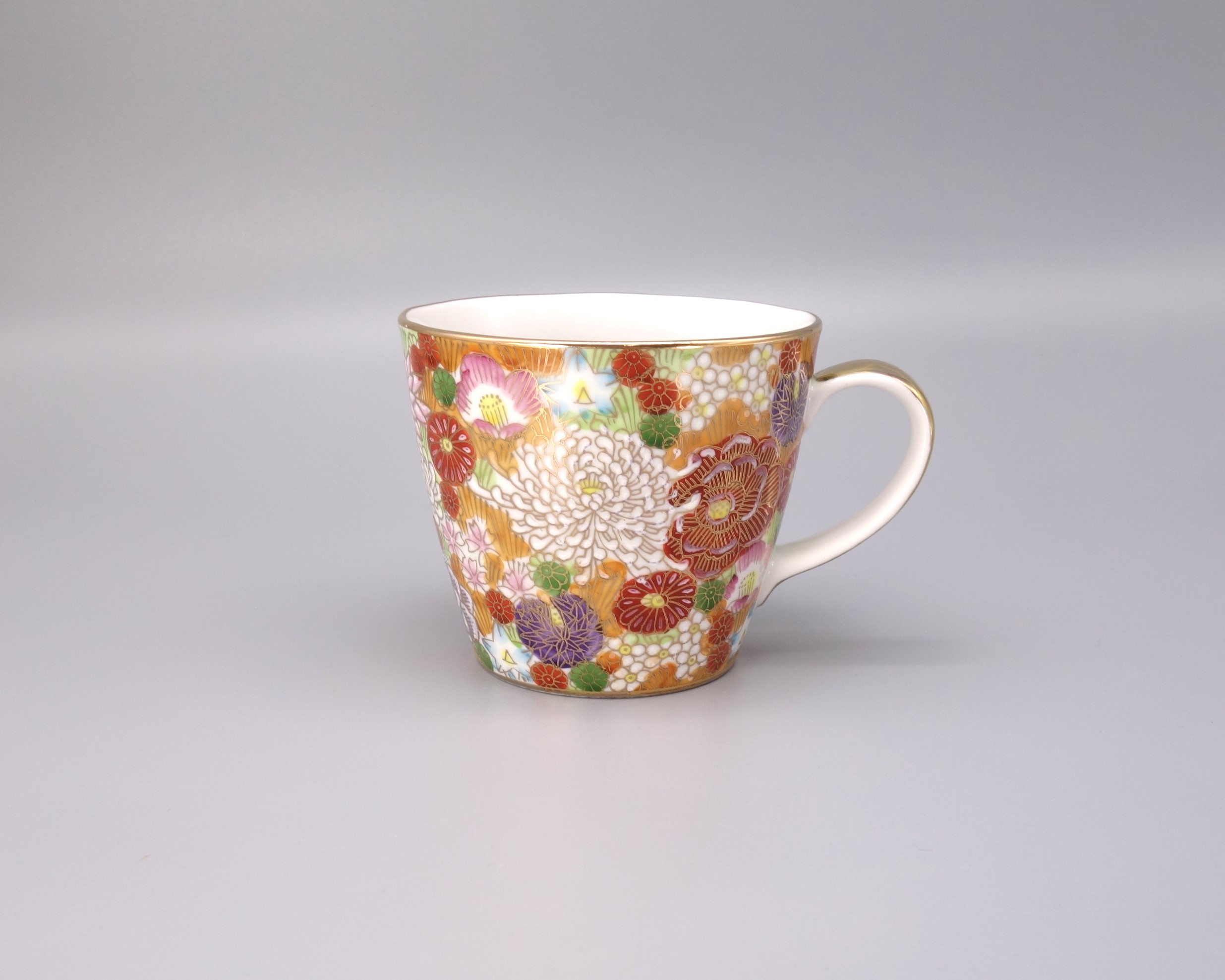 マグカップ 本金花詰（ピンク/オレンジ/グリーン/ブルー/グレー