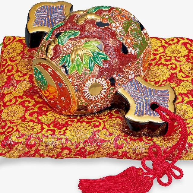 九谷焼ギフト ご贈答品 御祝い 九谷焼9号小槌 盛(房・布団付）