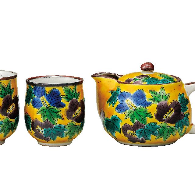 九谷焼ギフト ご贈答品 御祝い 九谷焼くつろぎ揃 吉田屋芙蓉 （網付）