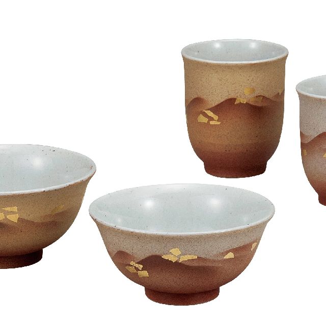 九谷焼ギフト ご贈答品 御祝い 九谷焼睦揃 金箔連山