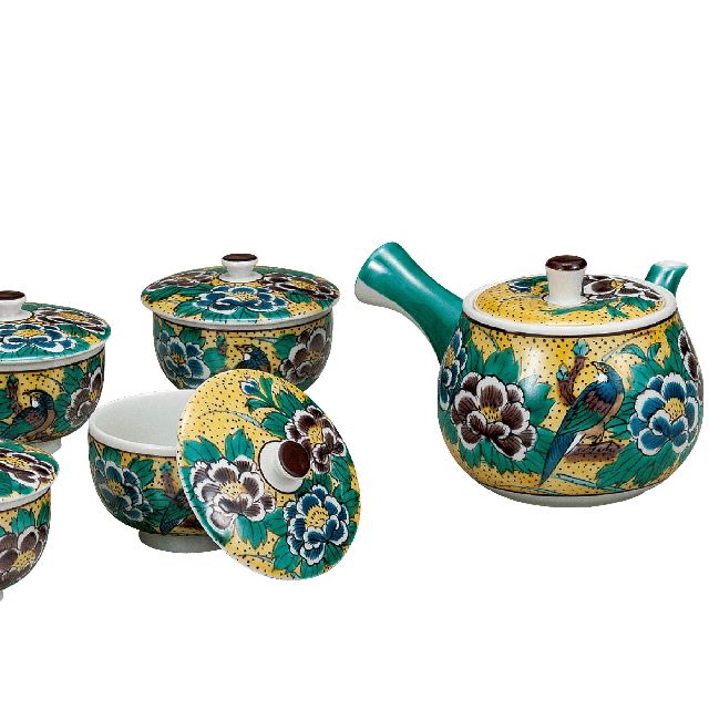 【送料無料】九谷焼ギフト ご贈答品 御祝い 九谷焼蓋付茶器 吉田屋花鳥