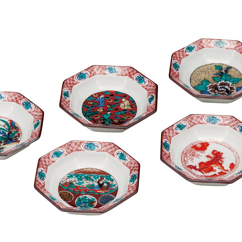 九谷焼ギフト ご贈答品 御祝い 九谷焼3.2号皿揃 時代絵
