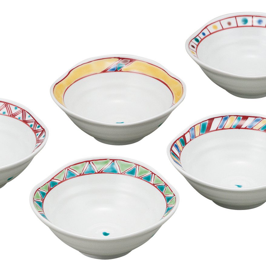 九谷焼ギフト ご贈答品 御祝い 九谷焼4.2号小鉢揃 色絵絵変り