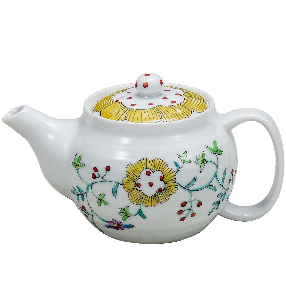 九谷焼ギフト ご贈答品 御祝い 九谷焼ポット急須 花唐草紋 （網付） 櫻井千絵