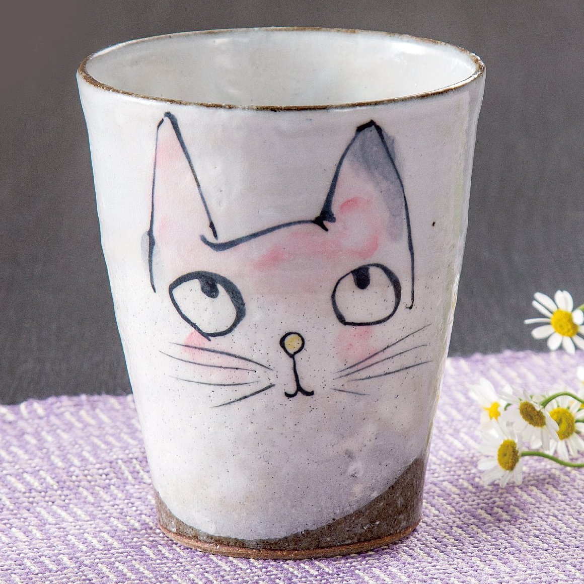 九谷焼ギフト ご贈答品 御祝い 九谷焼フリーカップ おとぼけ猫 東孝子