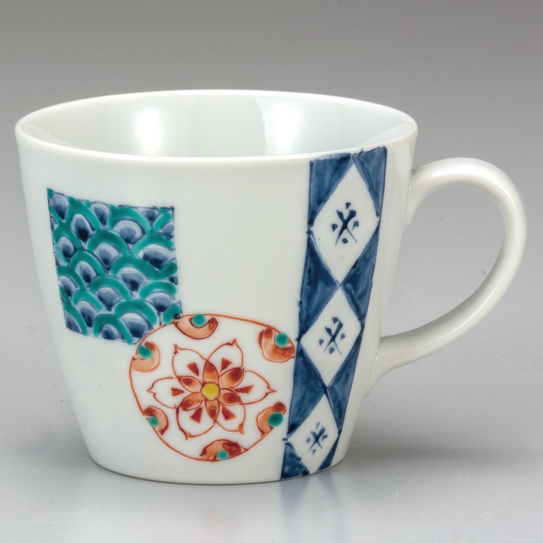 九谷焼ギフト ご贈答品 御祝い 九谷焼マグカップ 花丸紋