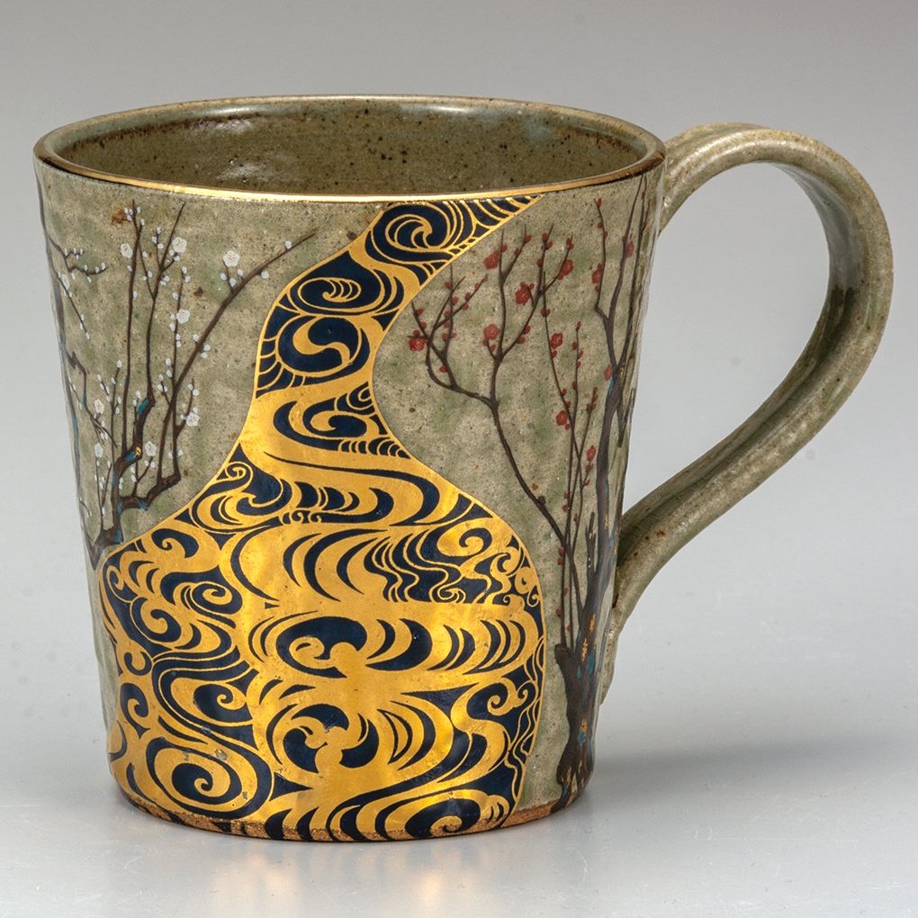 九谷焼ギフト ご贈答品 御祝い 九谷焼マグカップ 光琳梅