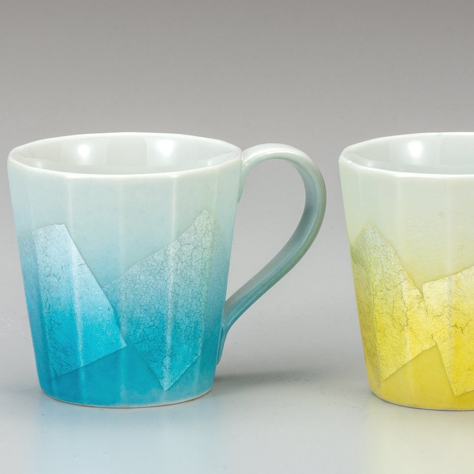 九谷焼ギフト ご贈答品 御祝い 九谷焼ペアマグカップ 銀彩