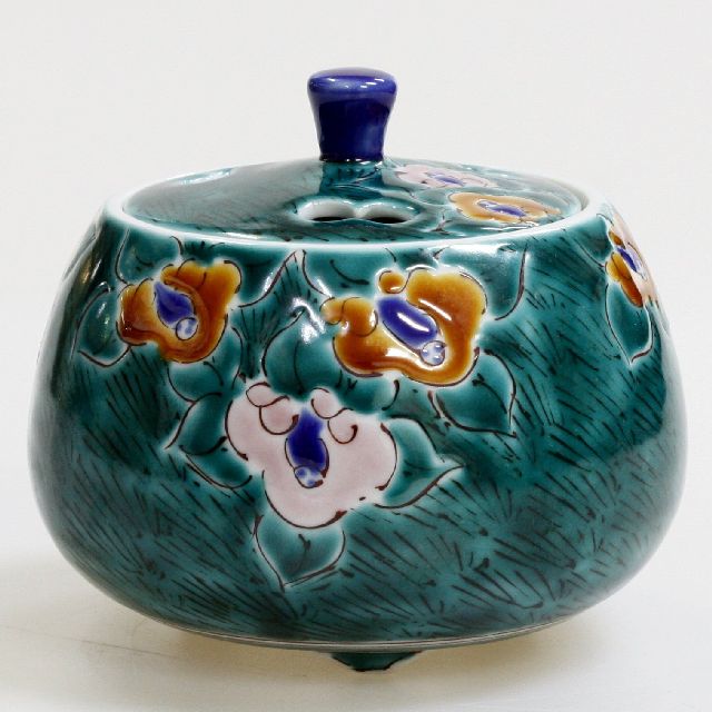 九谷焼アウトレット半額 !! ５０％OFF!! 九谷焼3.3号香炉 吉田屋花紋 松浦慎弥