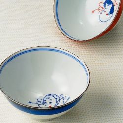 九谷焼ギフト ご贈答品 御祝い 九谷焼夫婦ご飯茶碗 おかめひょっとこ 長右衛門窯