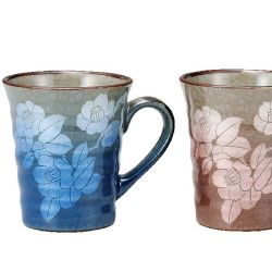 九谷焼ギフト ご贈答品 御祝い 九谷焼ペアマグカップ 銀彩山茶花