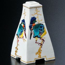 九谷焼作家 ギフト ご贈答品 御祝い九谷焼4.5号香炉 川蝉三様 武腰潤