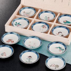 九谷焼ギフト ご贈答品 御祝い 九谷焼3号皿揃 絵ごよみ