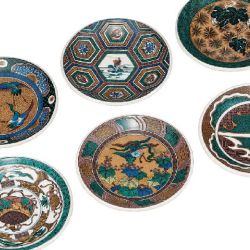 九谷焼ギフト ご贈答品 御祝い 九谷焼4号皿揃 古九谷名品6選