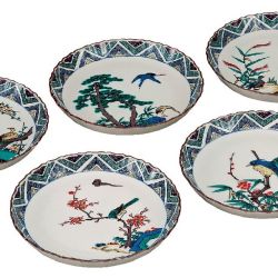 九谷焼ギフト ご贈答品 御祝い 九谷焼5.2号皿揃 古九谷花鳥の図