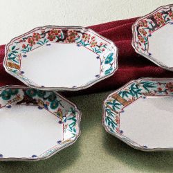 九谷焼ギフト ご贈答品 御祝い 九谷焼6.5号皿揃 松竹梅