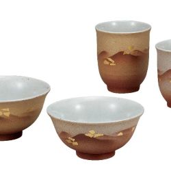 九谷焼ギフト ご贈答品 御祝い 九谷焼睦揃 金箔連山