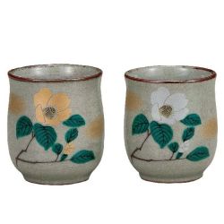 九谷焼ギフト ご贈答品 御祝い 九谷焼組湯呑 山茶花