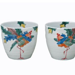 九谷焼ギフト ご贈答品 御祝い 九谷焼ペア焼酎カップ 色絵鳳凰 福田良則