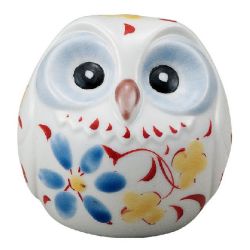 九谷焼ギフト ご贈答品 御祝い 九谷焼2.2号丸形ふくろう 小花ちらし