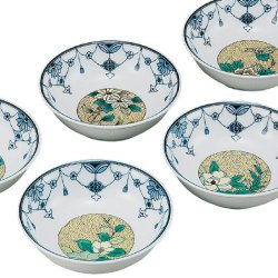 九谷焼ギフト ご贈答品 御祝い 九谷焼4.5号小鉢揃 吉田屋草花