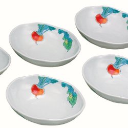 九谷焼ギフト ご贈答品 御祝い 九谷焼5.5号小鉢揃 赤かぶ