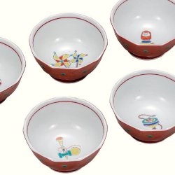 九谷焼ギフト ご贈答品 御祝い 九谷焼3.5号小鉢揃 江戸玩具