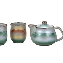 九谷焼ギフト ご贈答品 御祝い 九谷焼くつろぎ揃 連山 （網付）