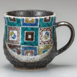 九谷焼ギフト ご贈答品 御祝い 九谷焼マグカップ 石畳文