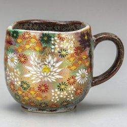 九谷焼ギフト ご贈答品 御祝い 九谷焼マグカップ 金花詰