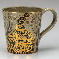 九谷焼ギフト ご贈答品 御祝い 九谷焼マグカップ 光琳梅