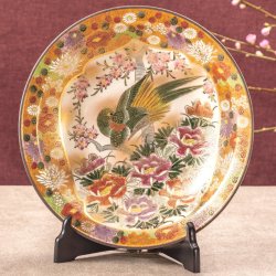 九谷焼ギフト ご贈答品 御祝い九谷焼10号飾皿 割取花詰（皿立付）