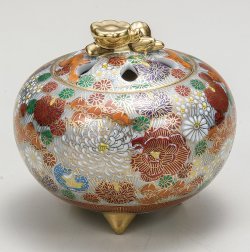 高級ギフト ご贈答品 九谷焼4号香炉 金花詰