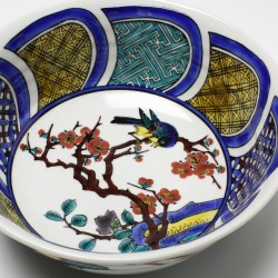 九谷焼作家50％OFF!!アウトレット半額!! 九谷焼6.5号鉢 古九谷花鳥 太田俊英