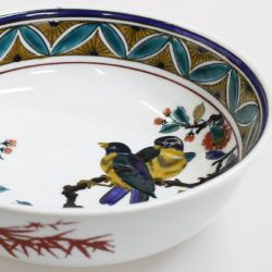 九谷焼アウトレット50％OFF!! 九谷焼6.6号鉢 古九谷花鳥 太田俊英
