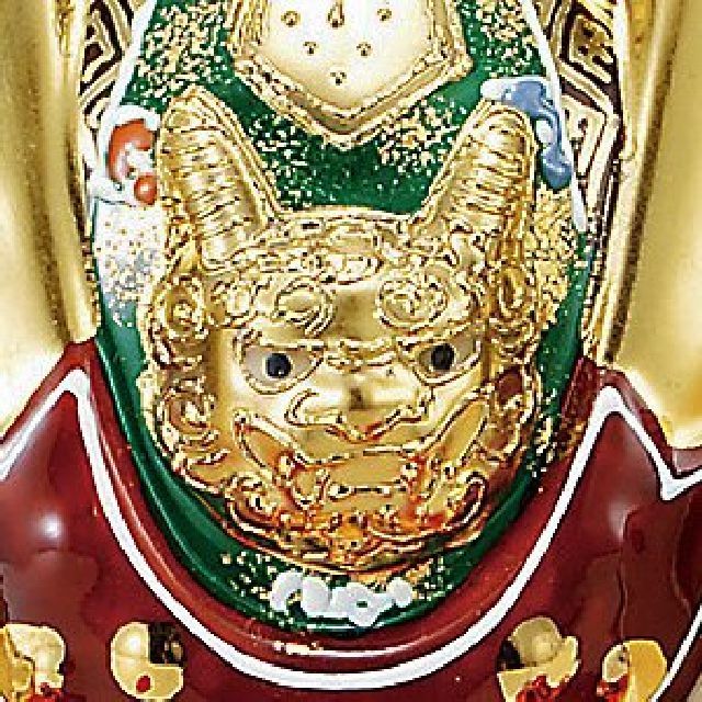 端午の節句 初節句御祝いに 九谷焼ギフト 九谷焼6.5号兜 緑彩 （布団