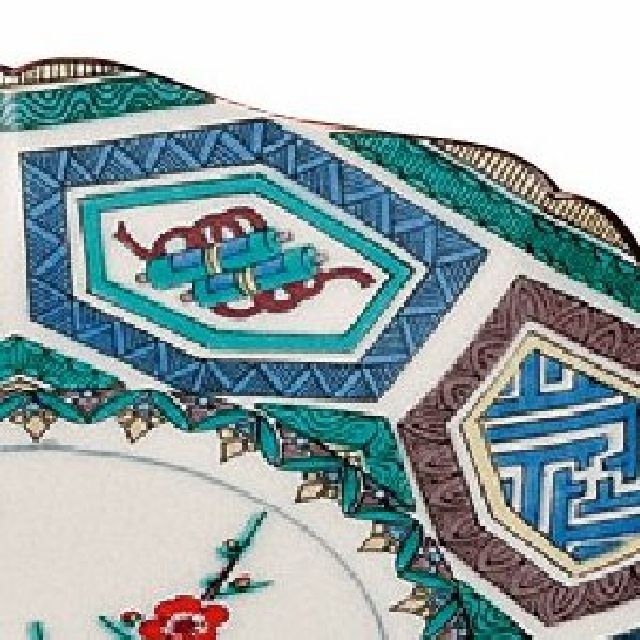 九谷焼　古九谷風小紋　五枚組皿揃え 九谷焼 古九谷風小紋 五枚組皿揃え