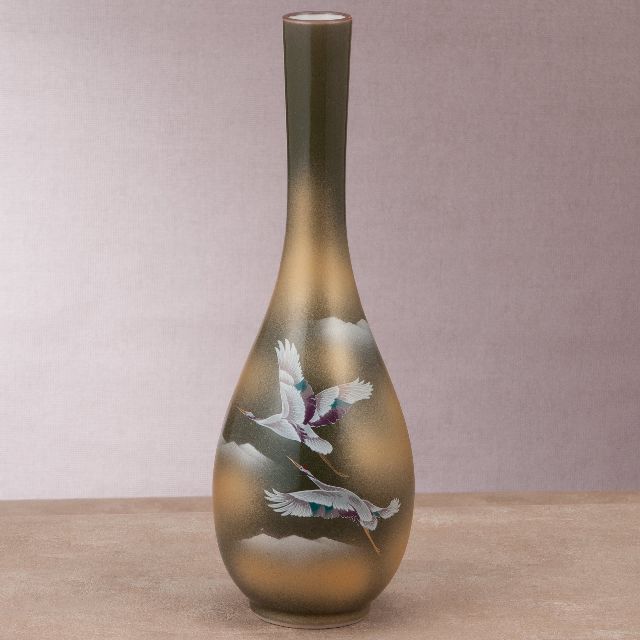 花瓶 『双鶴』限定品 九谷焼 双鶴 花瓶 九谷焼ギフト ご贈答品 御祝い