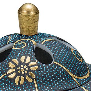 九谷焼高級ギフト ご贈答品 九谷焼4.8号香炉 本金青粒 洸仙 【九谷焼