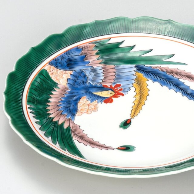 九谷焼ギフト ご贈答品 御祝い 九谷焼8号盛皿 色絵鳳凰 【九谷焼販売の