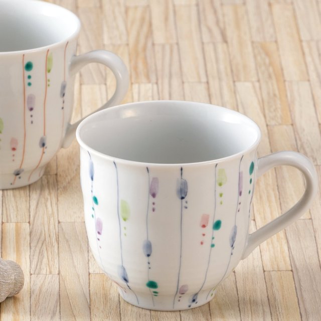 九谷焼ギフト ご贈答品 御祝い 九谷焼ペアマグカップ 彩十草 【九谷焼