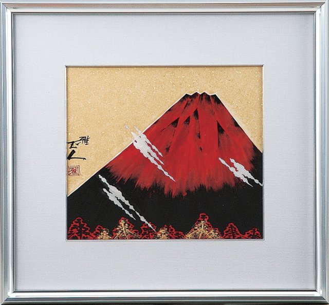 九谷焼　陶額 金彩富士 / 谷敷正人 送料無料】九谷焼ギフト ご贈答品 御祝い 九谷焼陶額 金彩富士 谷敷