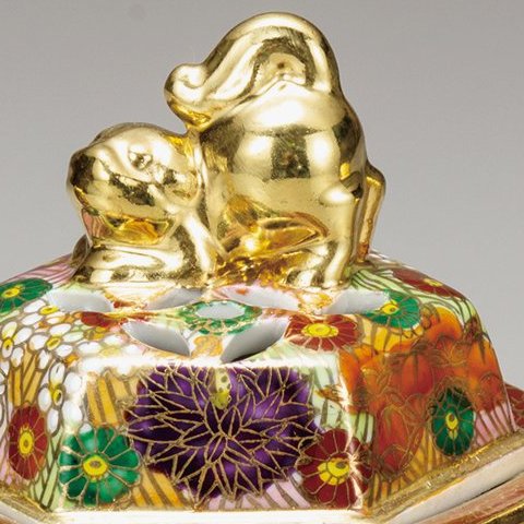 高級ギフト ご贈答品 九谷焼4.5号香炉 金花詰 【九谷焼販売の