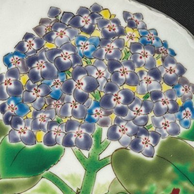 九谷焼作家 ギフト ご贈答品 御祝い九谷焼古木陶額 紫陽花 川田稔