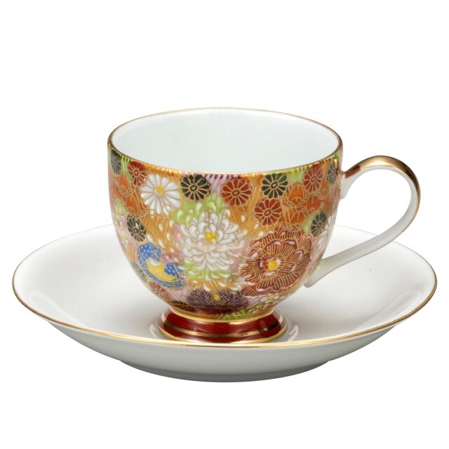 九谷焼高級ギフト ご贈答品 九谷焼カップ＆ソーサー 金花詰 【九谷焼  