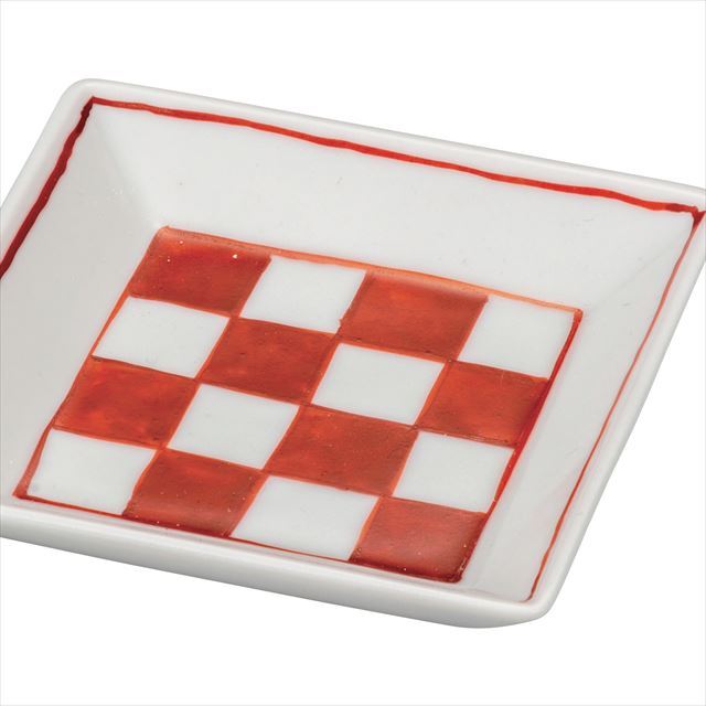 ギフト ご贈答品 御祝い 九谷焼3号皿 赤絵石畳 【九谷焼販売のうつわの
