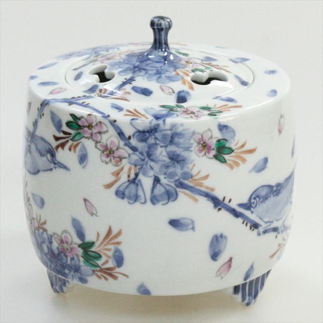 送料無料】九谷焼アウトレット!! 50％OFF!! 九谷焼3.2号香炉 花鳥